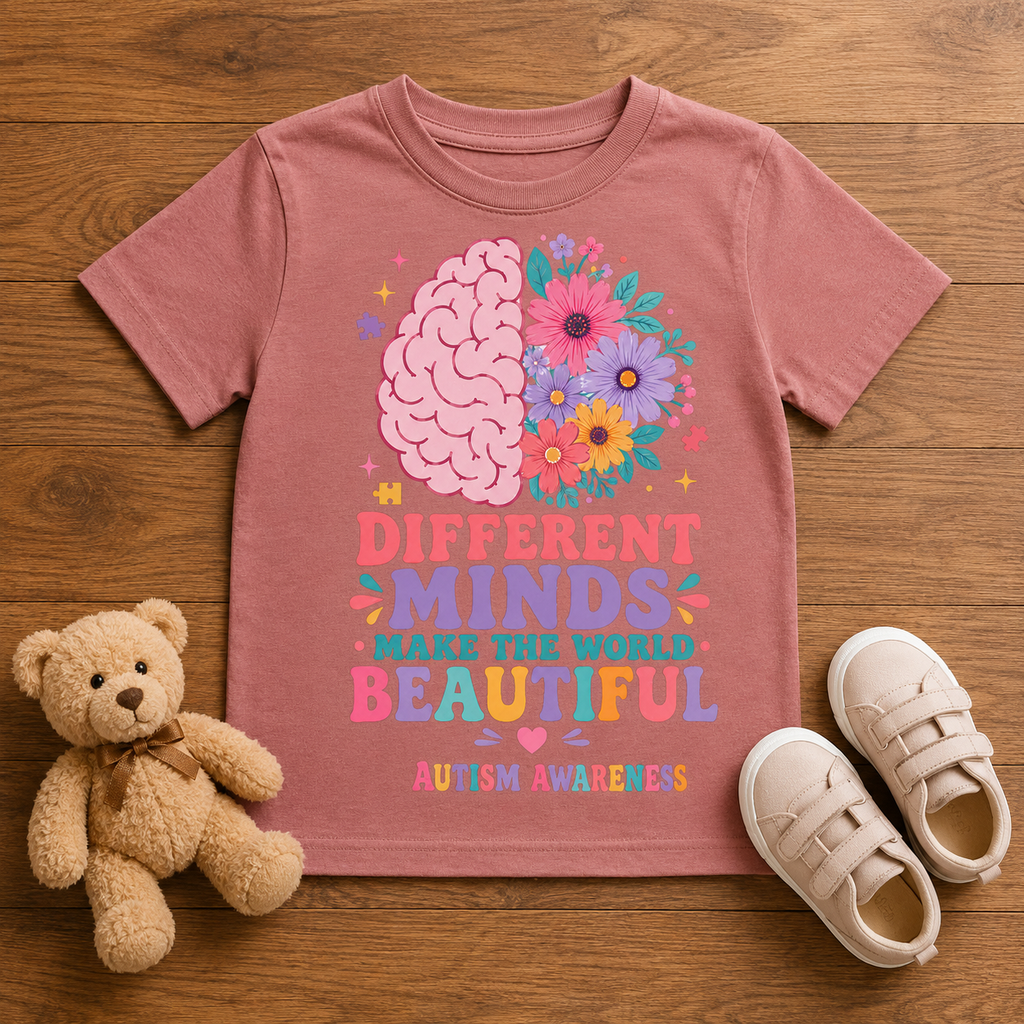 Toddler Tee - "Different Minds Make the World Beautiful" Autism Awareness