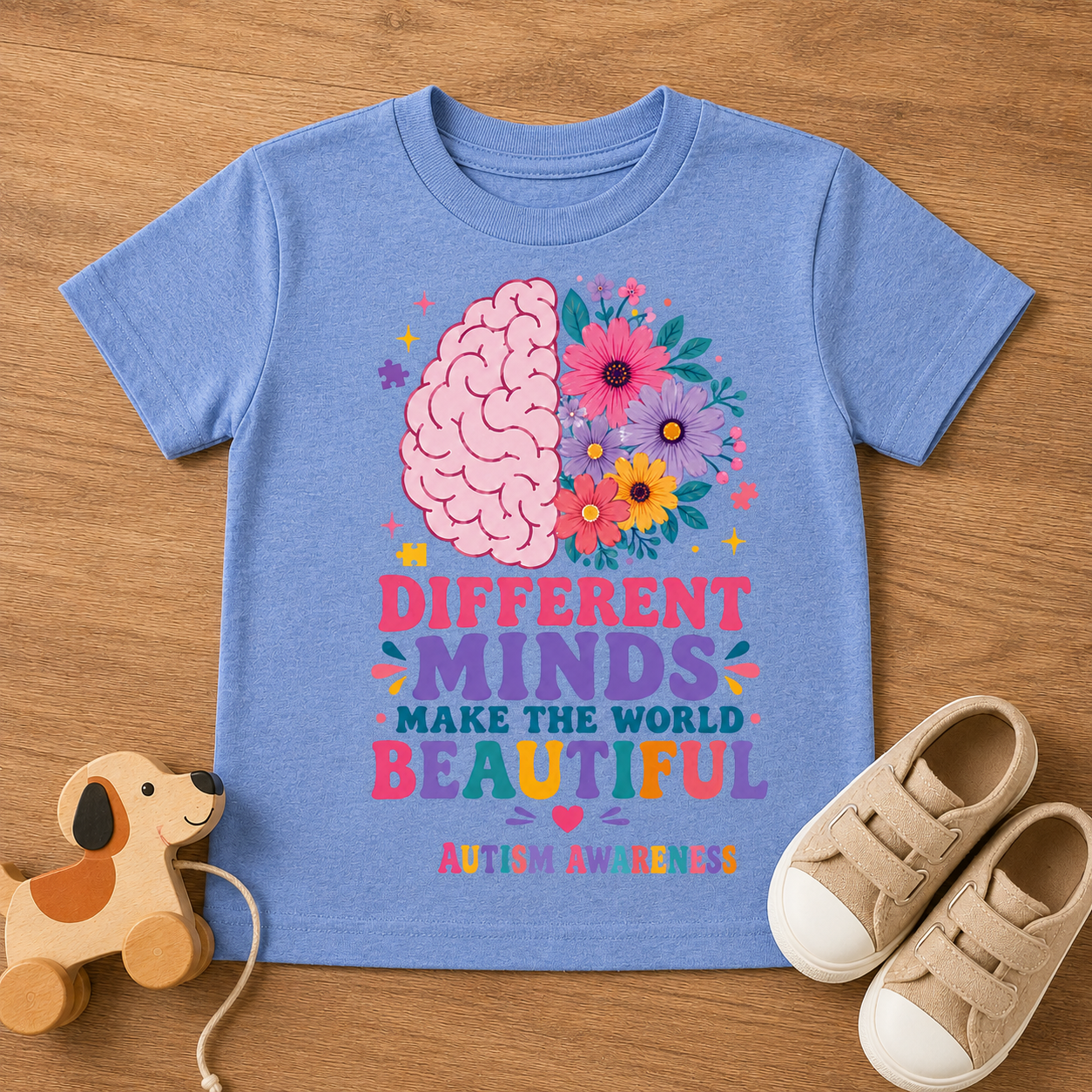 Toddler Tee - "Different Minds Make the World Beautiful" Autism Awareness