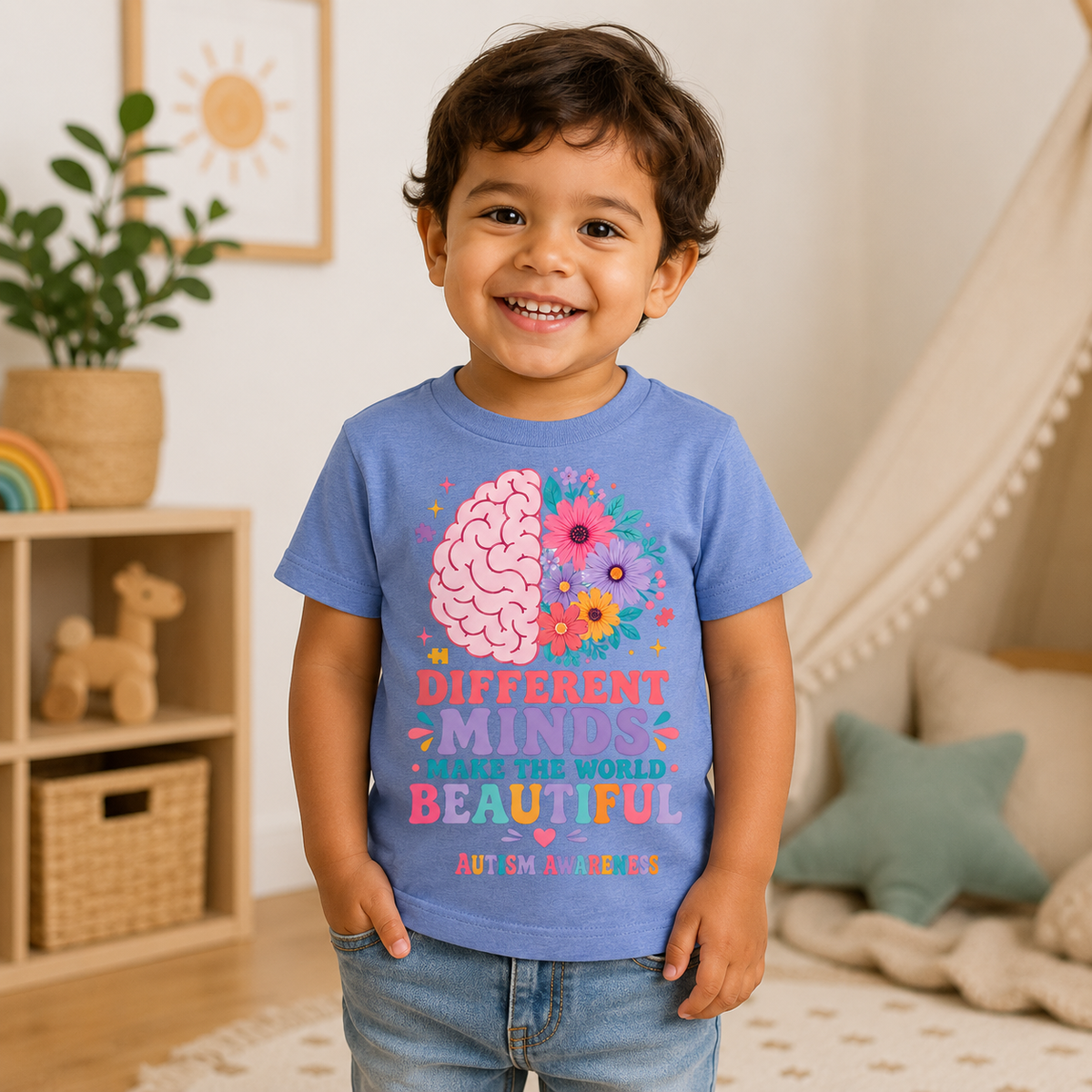 Toddler Tee - "Different Minds Make the World Beautiful" Autism Awareness