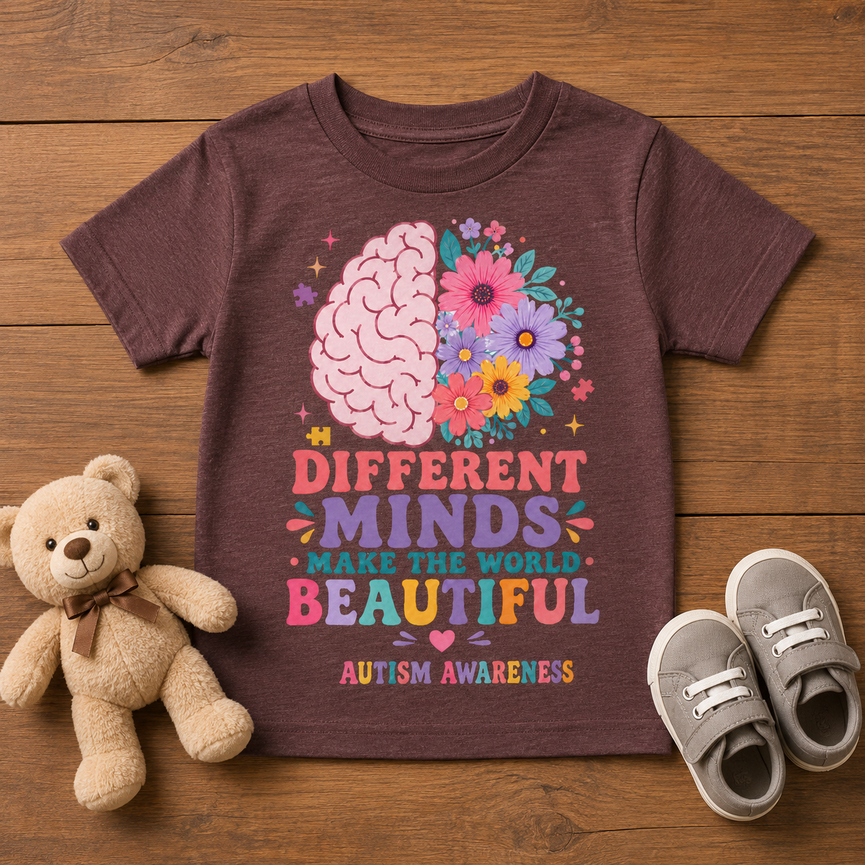 Toddler Tee - "Different Minds Make the World Beautiful" Autism Awareness