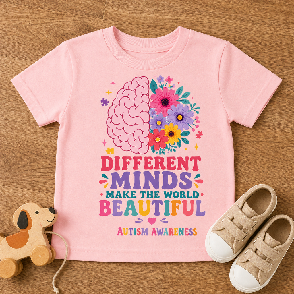 Toddler Tee - "Different Minds Make the World Beautiful" Autism Awareness