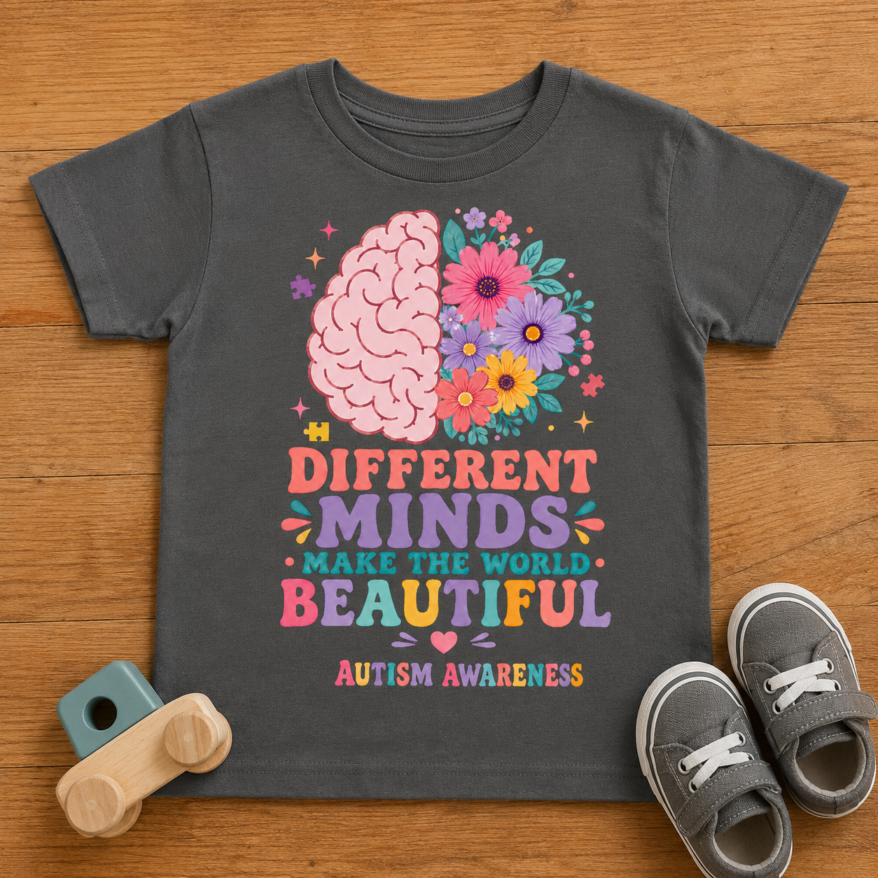 Toddler Tee - "Different Minds Make the World Beautiful" Autism Awareness