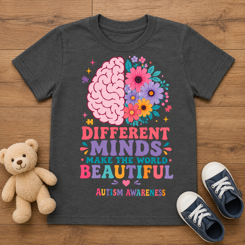 Toddler Tee - "Different Minds Make the World Beautiful" Autism Awareness