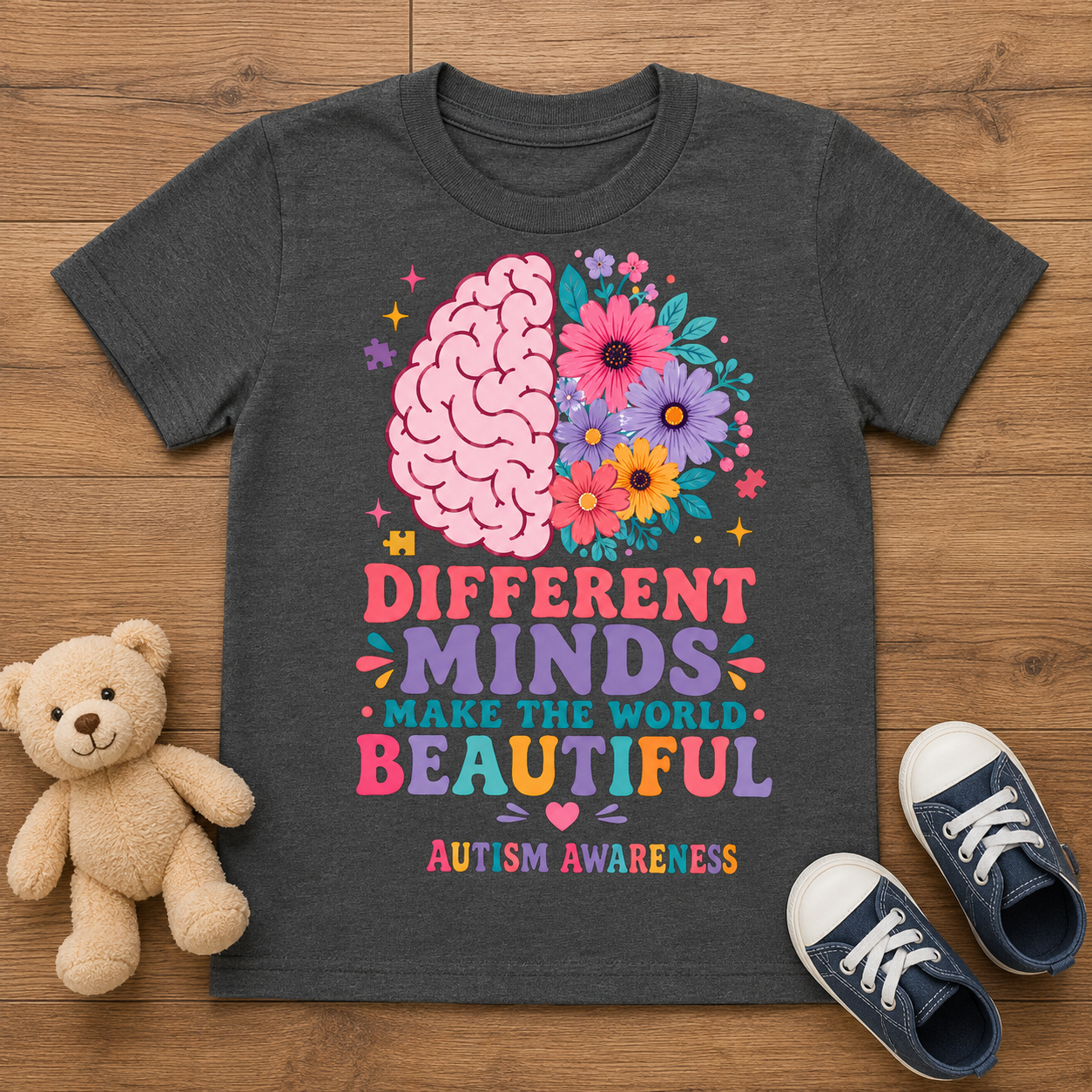 Toddler Tee - "Different Minds Make the World Beautiful" Autism Awareness