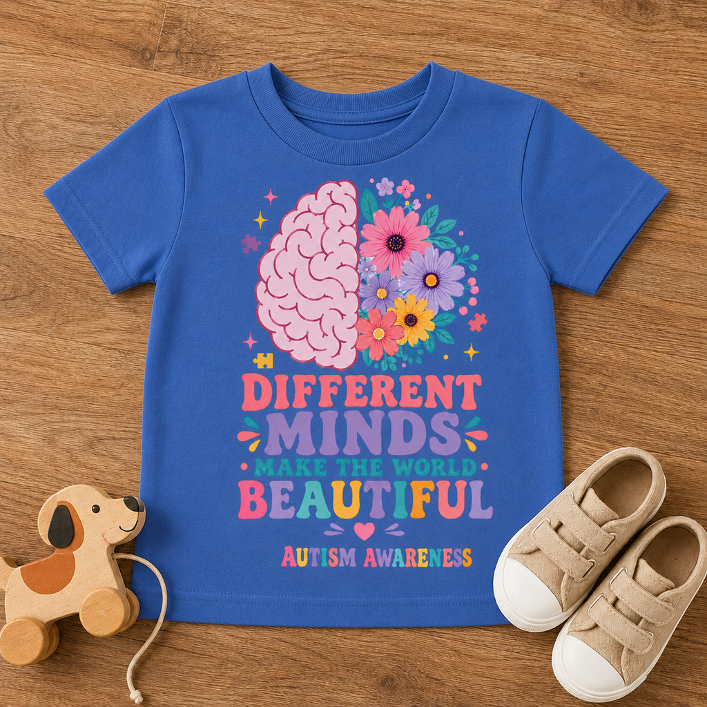 Toddler Tee - "Different Minds Make the World Beautiful" Autism Awareness