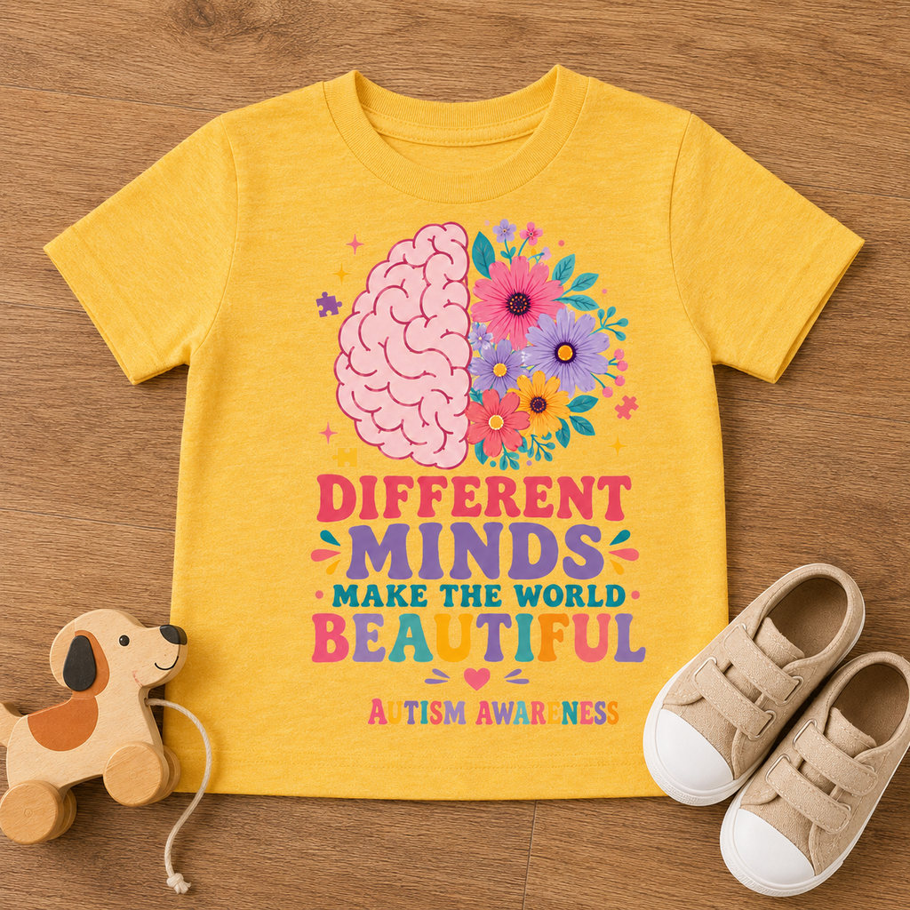 Toddler Tee - "Different Minds Make the World Beautiful" Autism Awareness