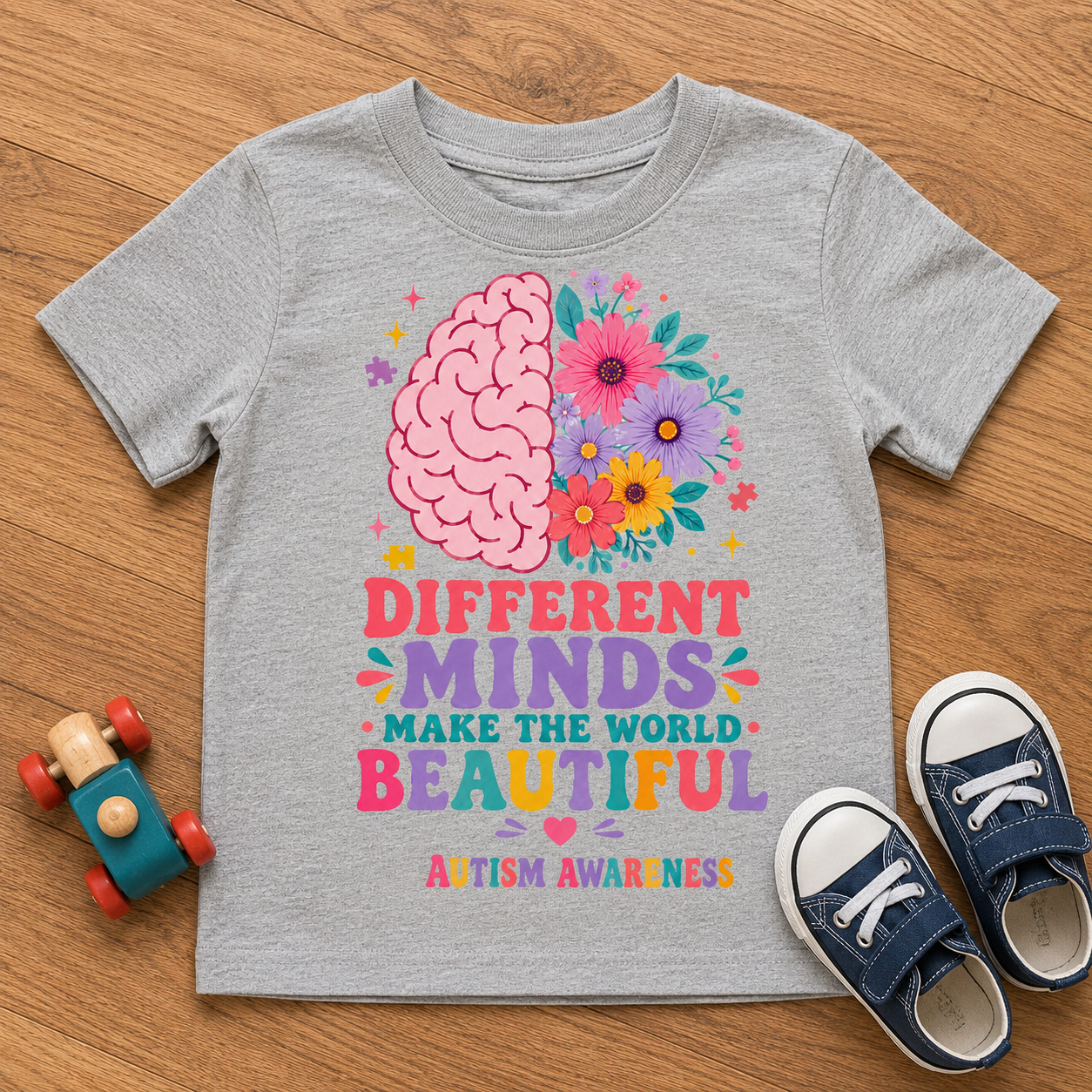 Toddler Tee - "Different Minds Make the World Beautiful" Autism Awareness