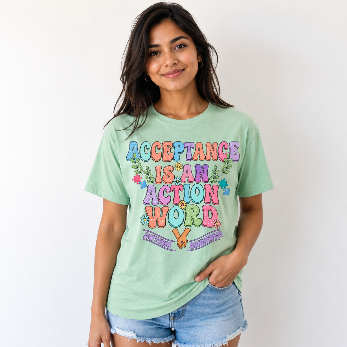 Unisex — "Acceptance Is An Action Word" Inspirational Pride Tee
