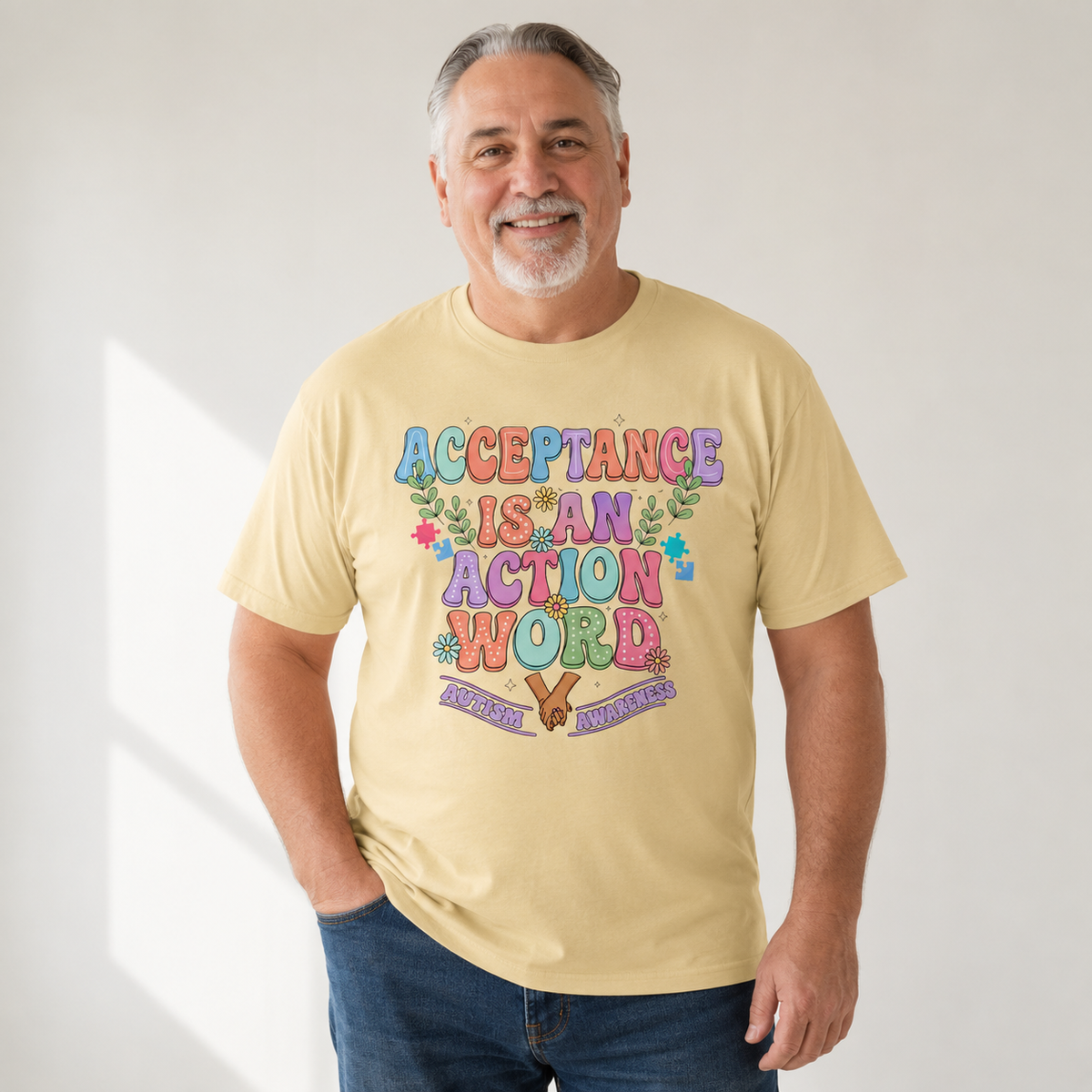 Unisex — "Acceptance Is An Action Word" Inspirational Pride Tee