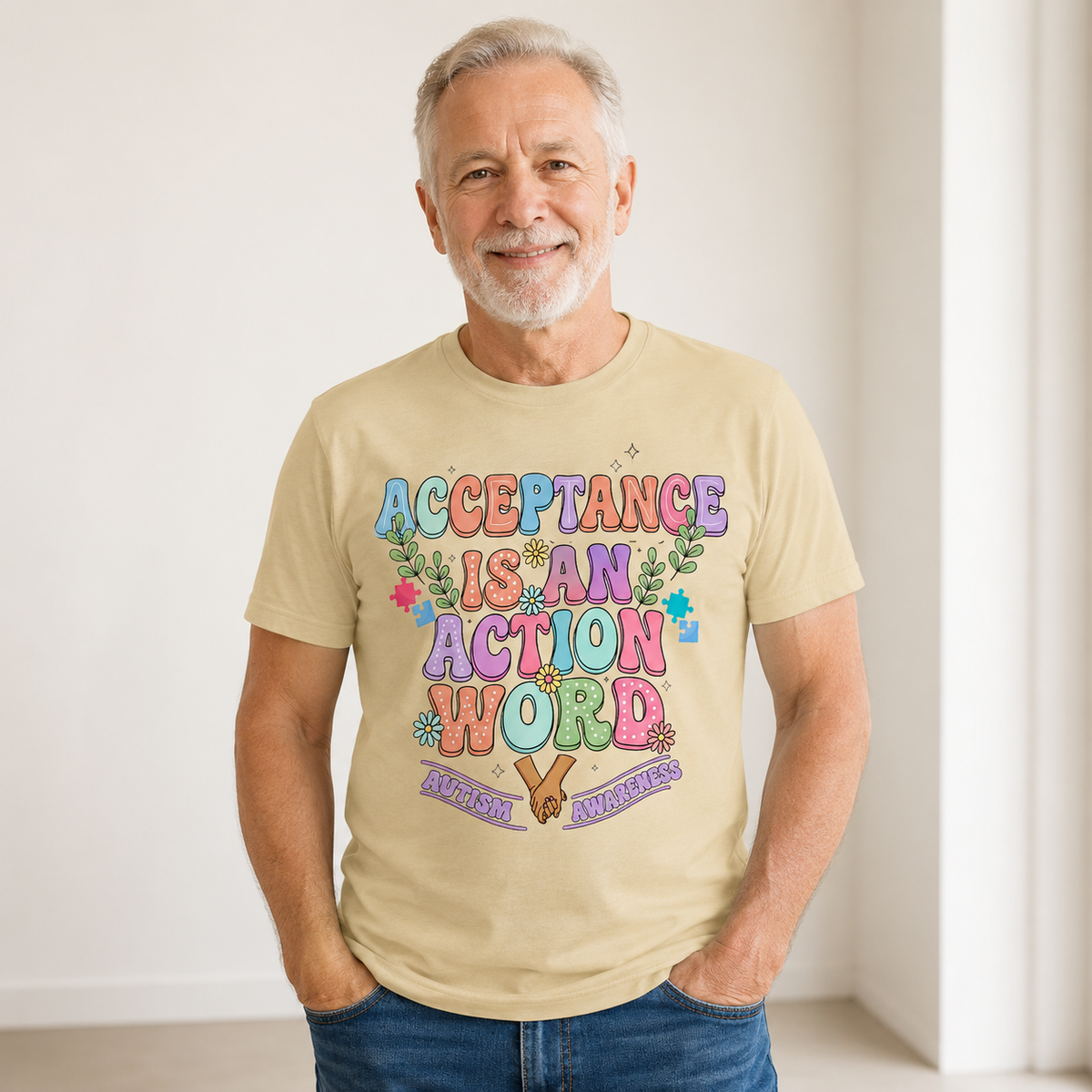 Unisex — "Acceptance Is An Action Word" Inspirational Pride Tee