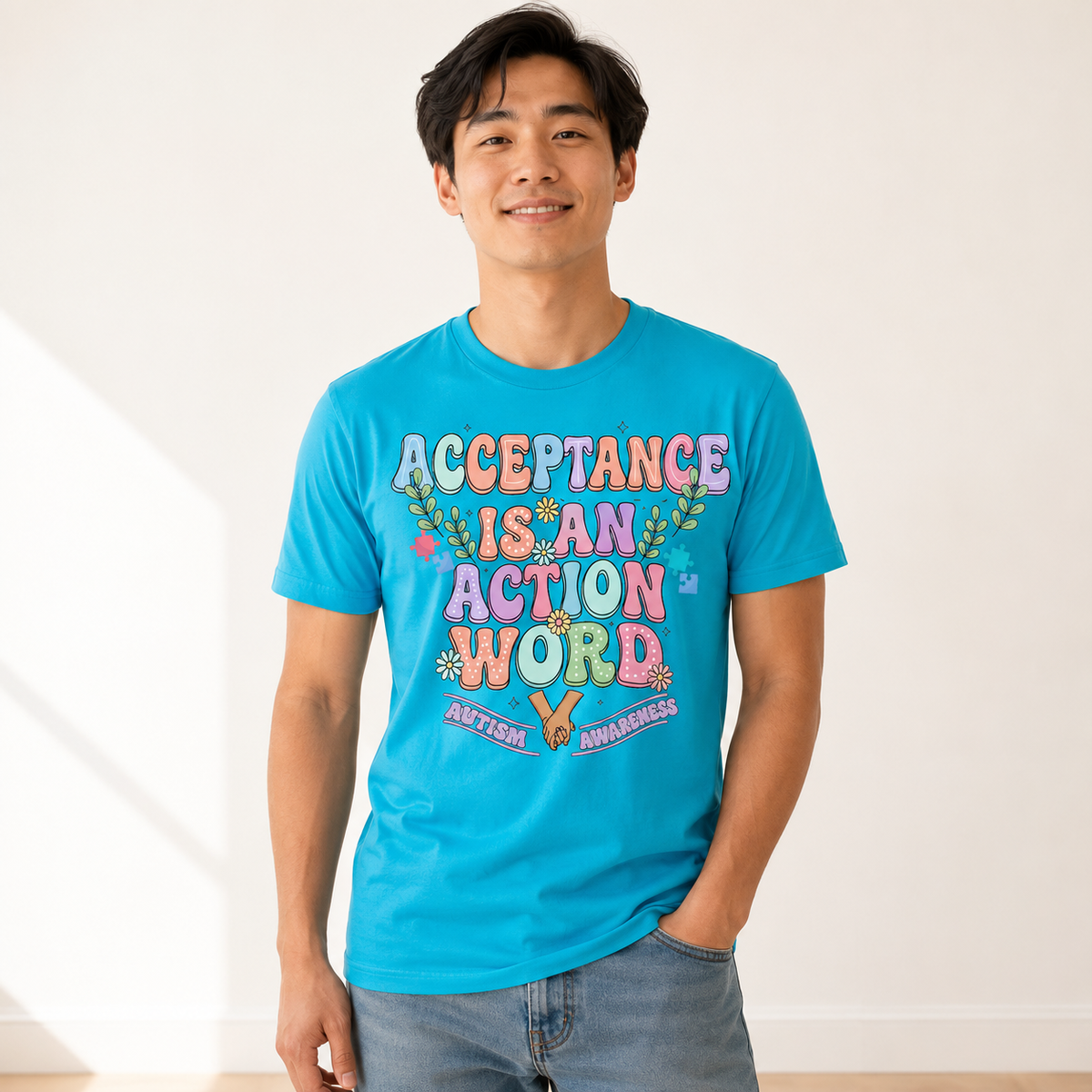 Unisex — "Acceptance Is An Action Word" Inspirational Pride Tee