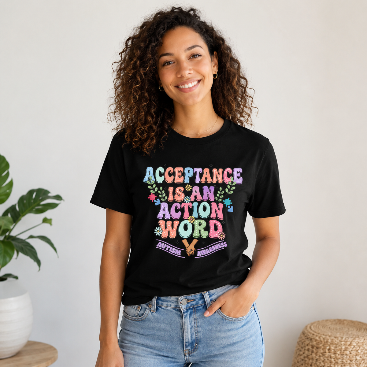 Unisex — "Acceptance Is An Action Word" Inspirational Pride Tee