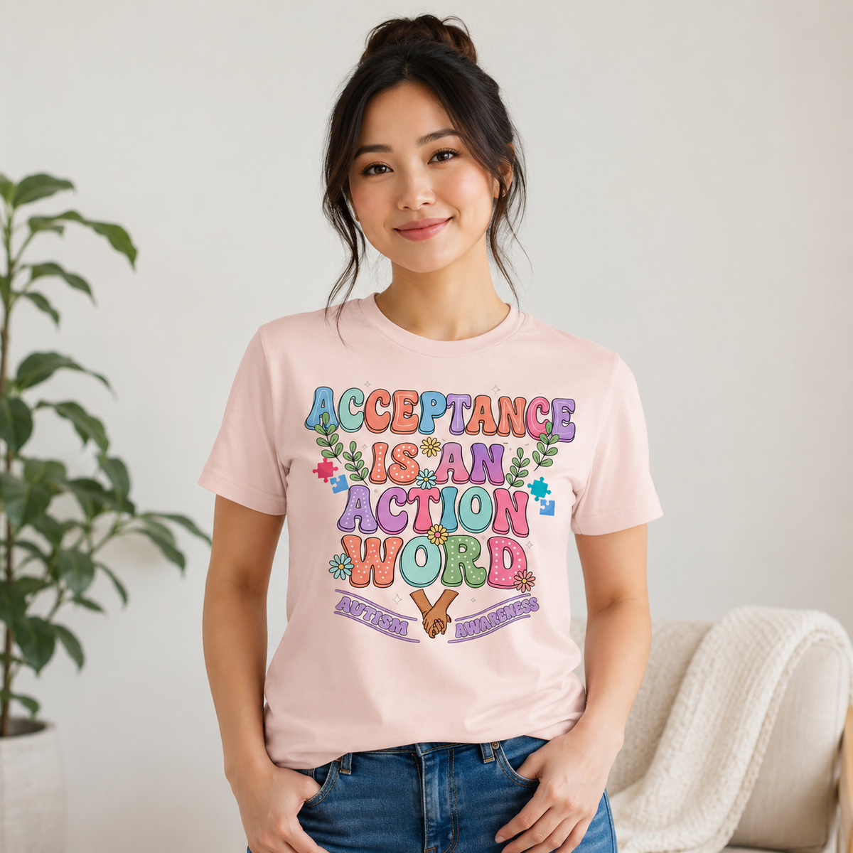 Unisex — "Acceptance Is An Action Word" Inspirational Pride Tee