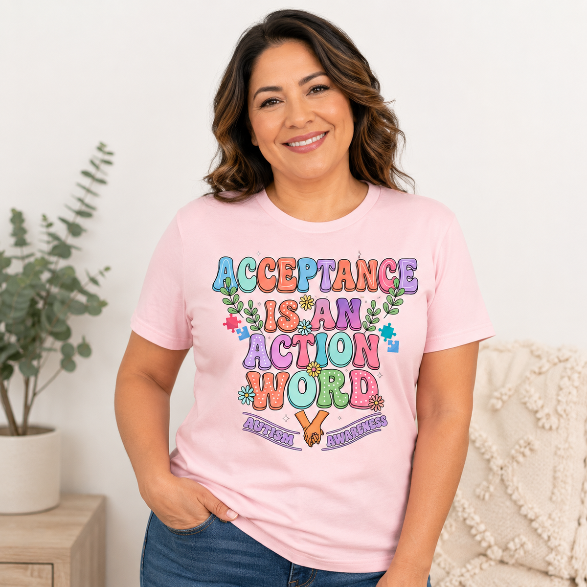 Unisex — "Acceptance Is An Action Word" Inspirational Pride Tee