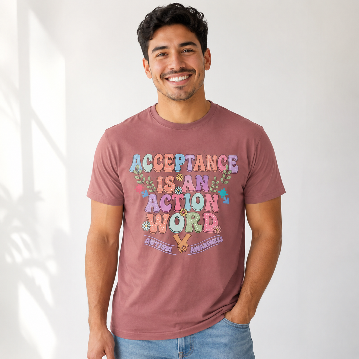 Unisex — "Acceptance Is An Action Word" Inspirational Pride Tee