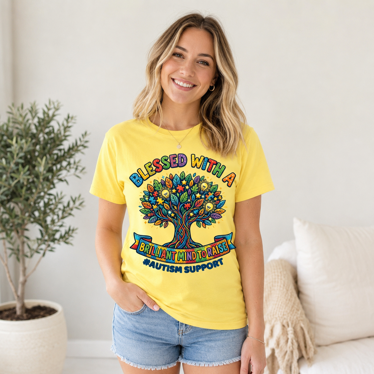Unisex — "Blessed with A Brilliant Mind" | Autism Awareness Shirt