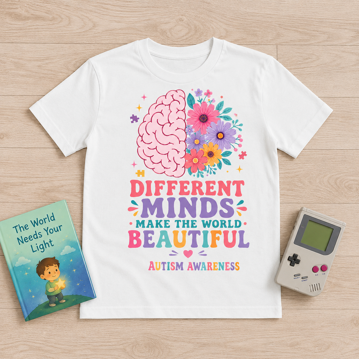 Youth Tee — "Different Minds Make The World Beautiful" Autism Awareness