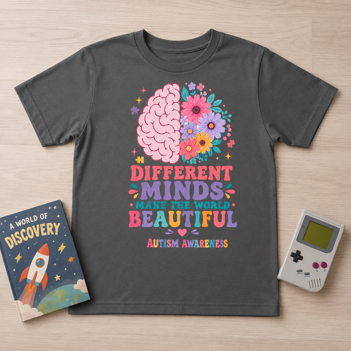 Youth Tee — "Different Minds Make The World Beautiful" Autism Awareness