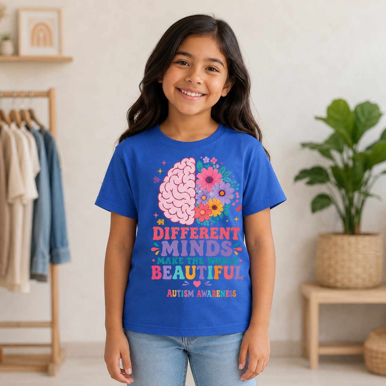 Youth Tee — "Different Minds Make The World Beautiful" Autism Awareness