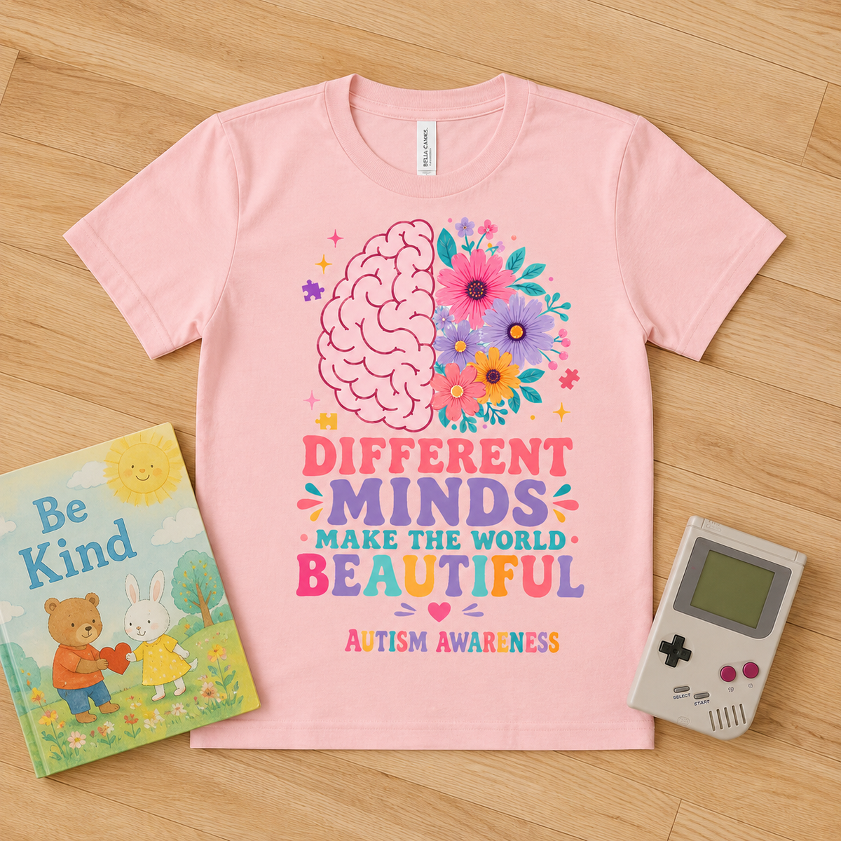 Youth Tee — "Different Minds Make The World Beautiful" Autism Awareness