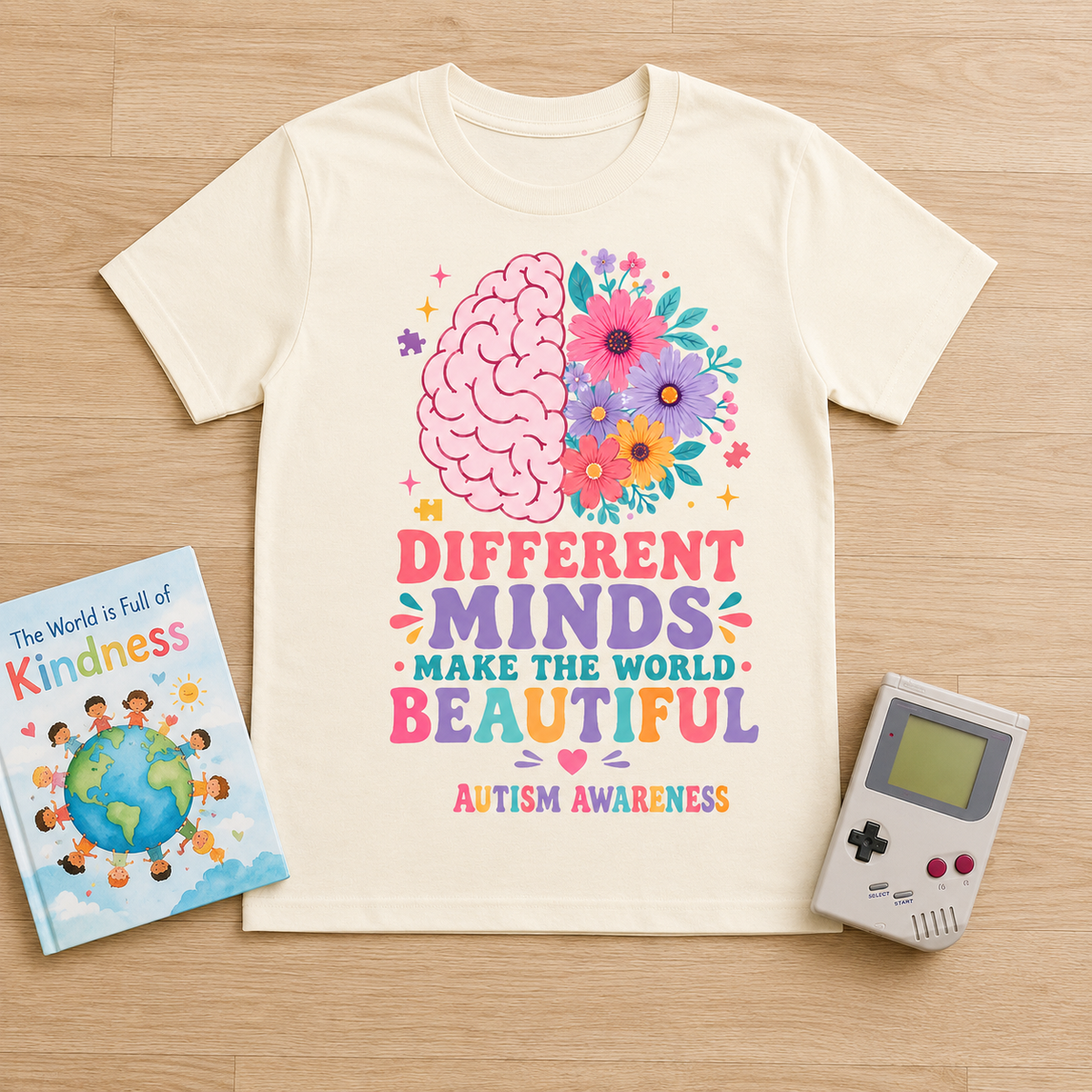 Youth Tee — "Different Minds Make The World Beautiful" Autism Awareness