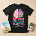 Youth Tee — "Different Minds Make The World Beautiful" Autism Awareness