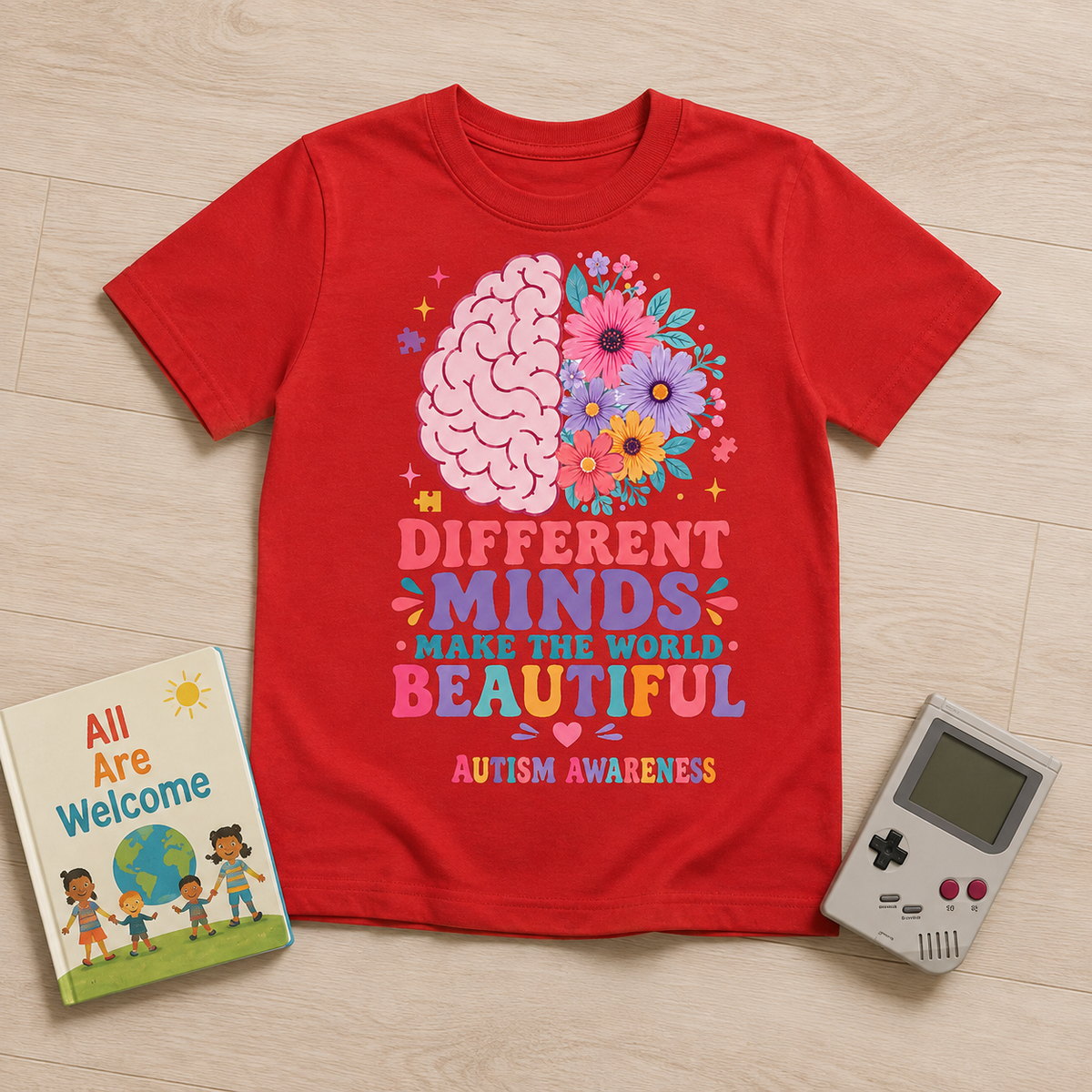 Youth Tee — "Different Minds Make The World Beautiful" Autism Awareness