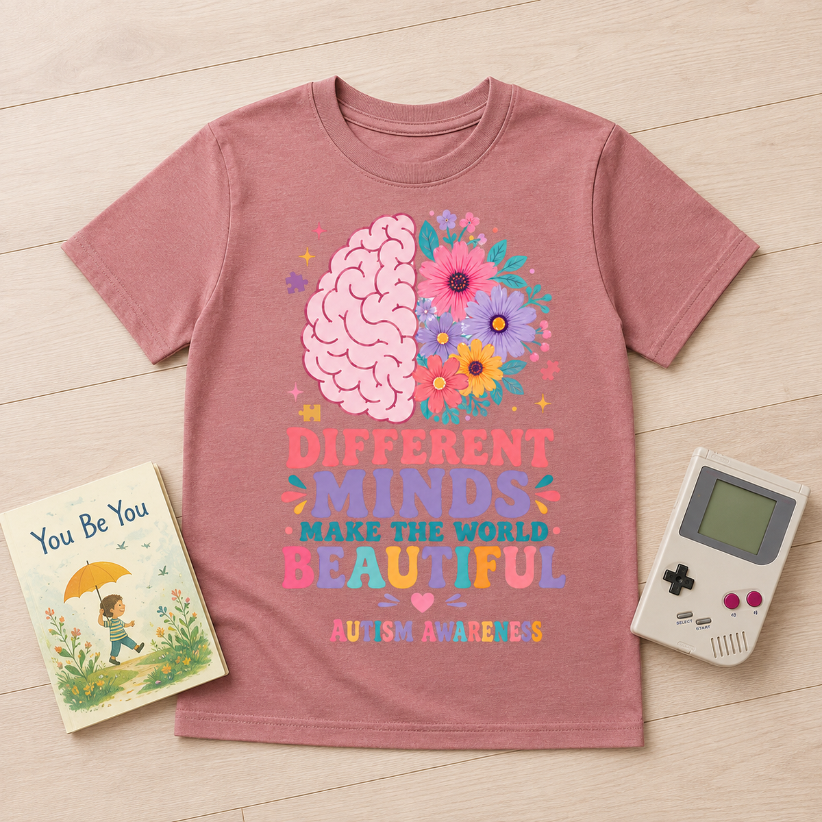 Youth Tee — "Different Minds Make The World Beautiful" Autism Awareness