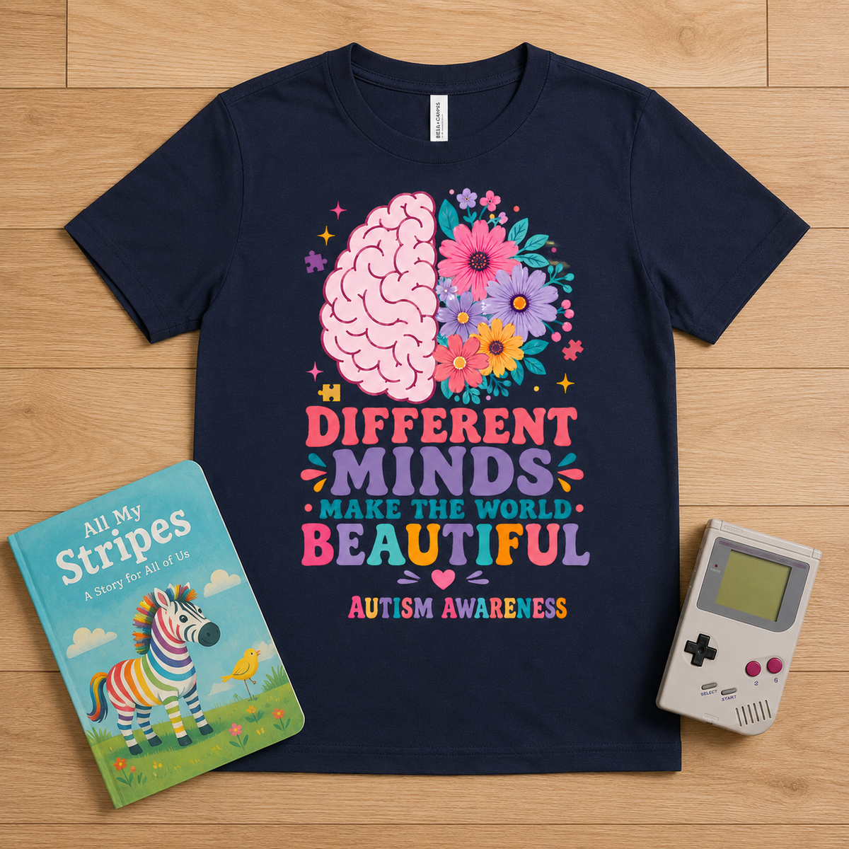 Youth Tee — "Different Minds Make The World Beautiful" Autism Awareness