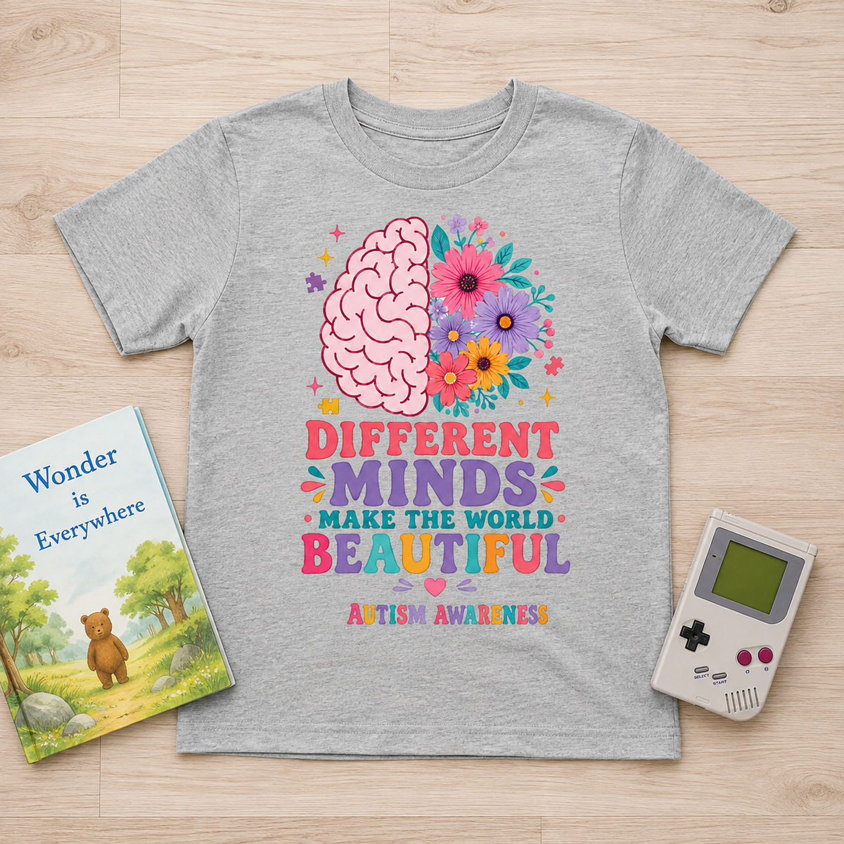 Youth Tee — "Different Minds Make The World Beautiful" Autism Awareness