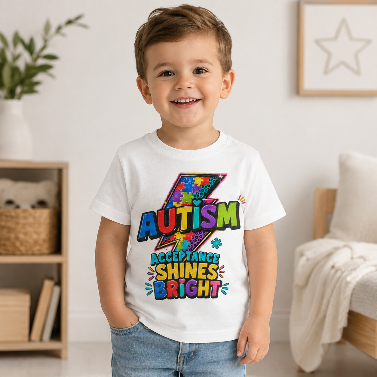 Autism Acceptance Shines Bright Toddler Tee