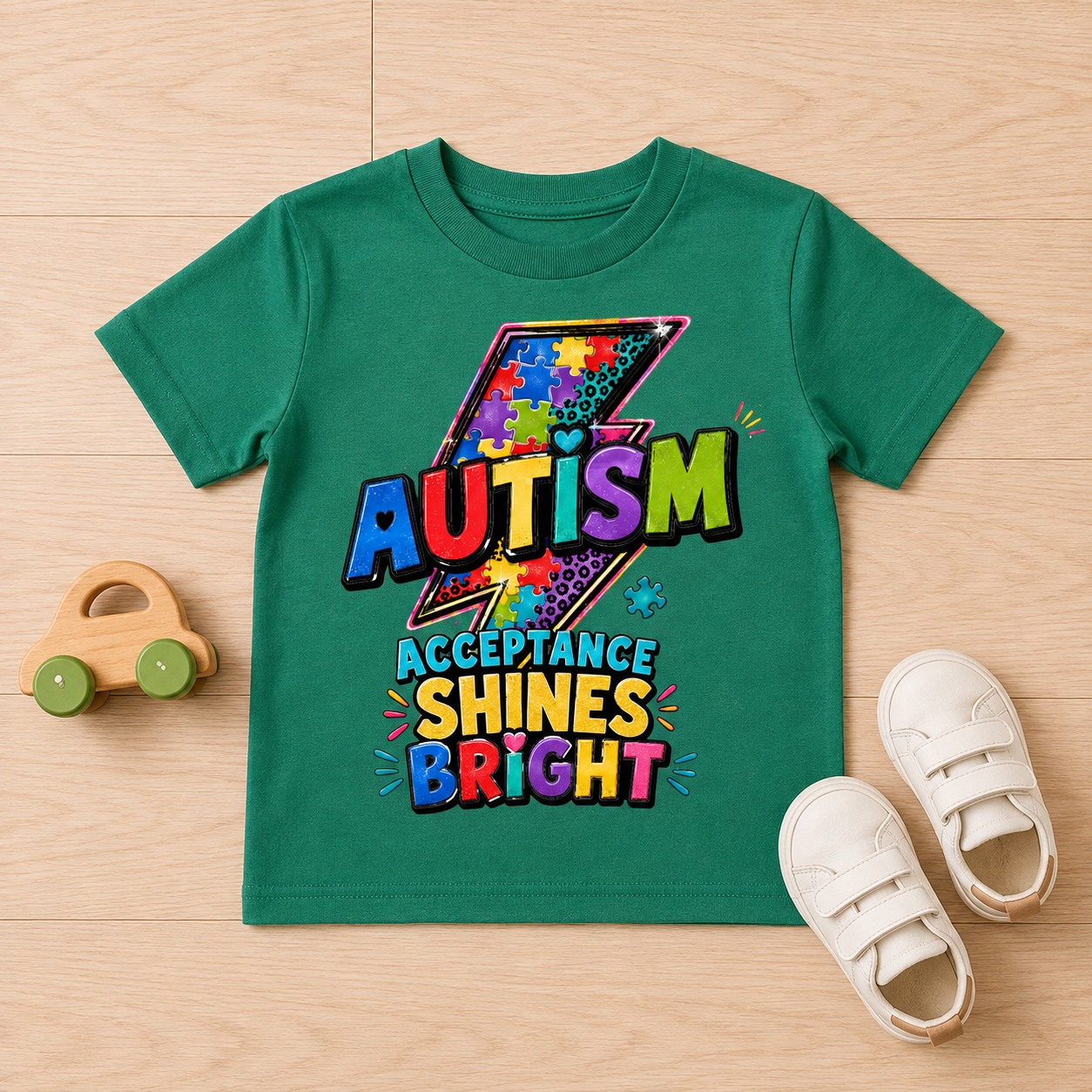Autism Acceptance Shines Bright Toddler Tee