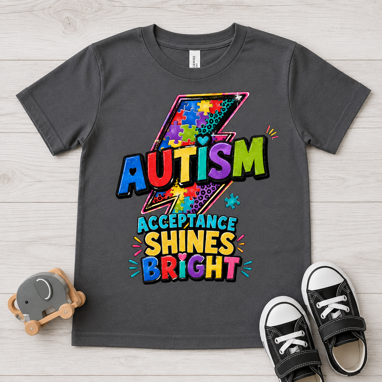 Autism Acceptance Shines Bright Toddler Tee