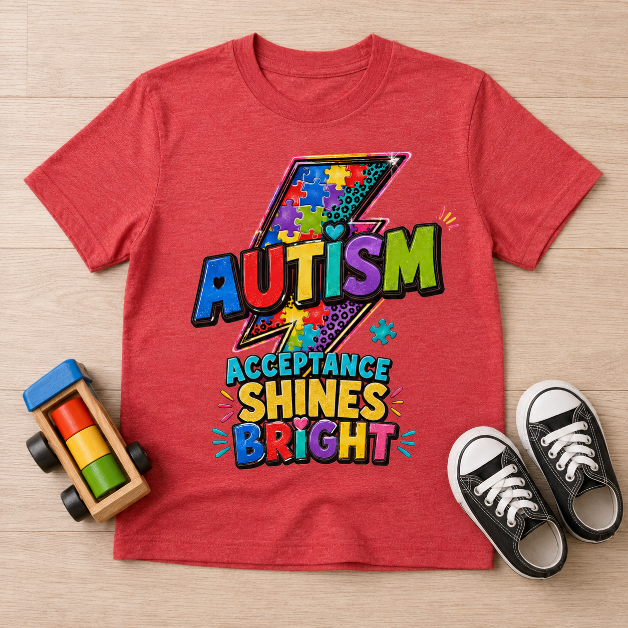 Autism Acceptance Shines Bright Toddler Tee
