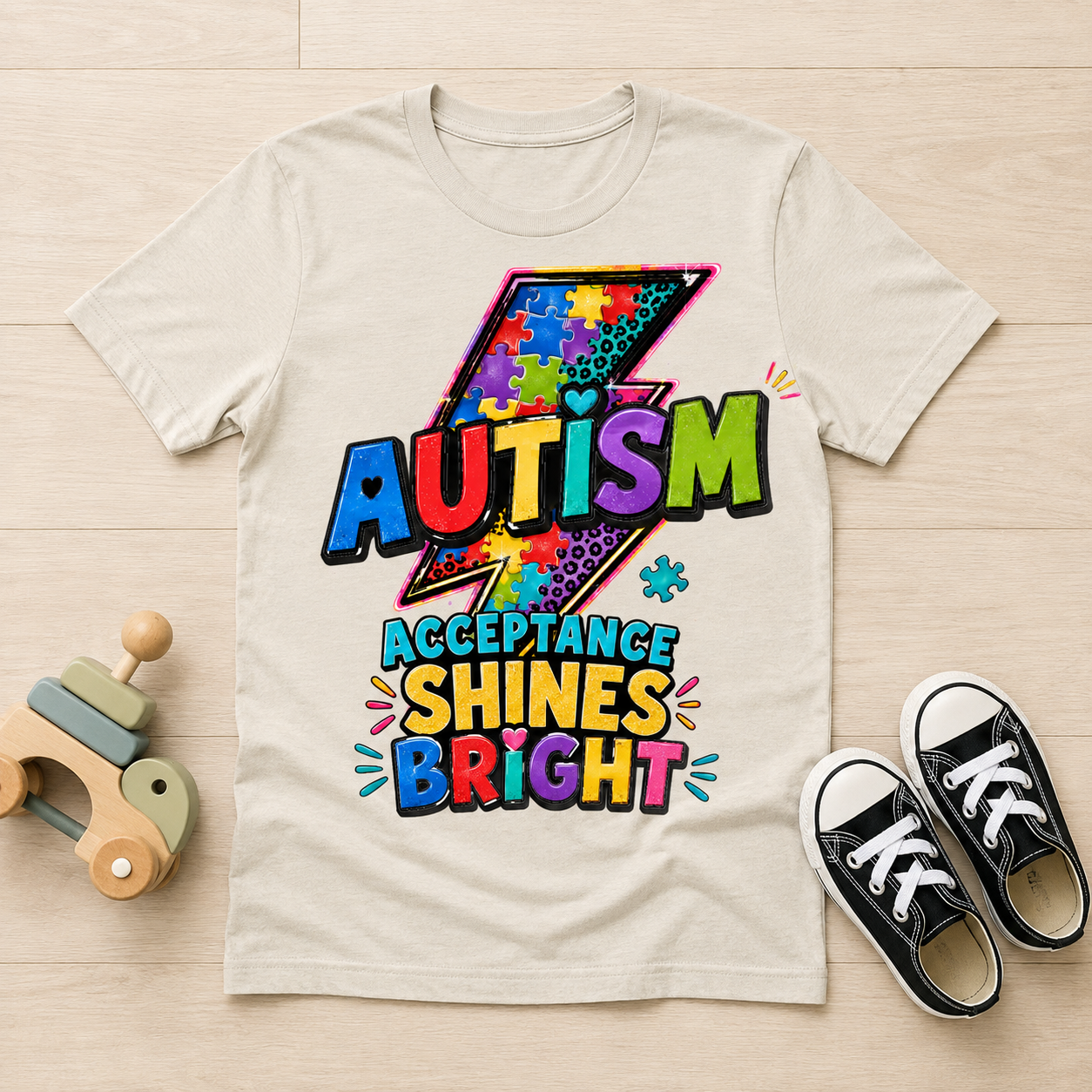 Autism Acceptance Shines Bright Toddler Tee