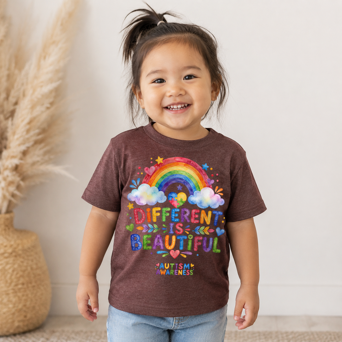 Toddler Tee — "Different Is Beautiful" Rainbow Autism Awareness Shirt
