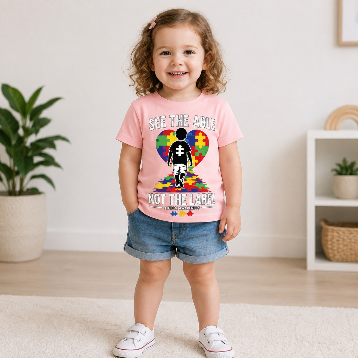 Toddler Tee — “See the Able, Not the Label” Autism Puzzle Heart