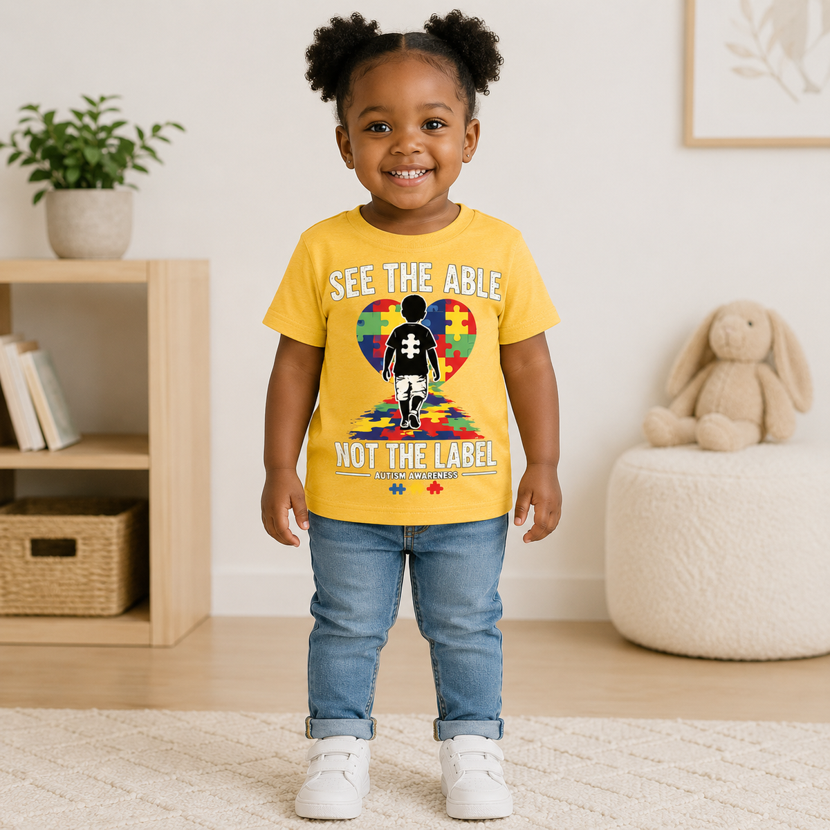 Toddler Tee — “See the Able, Not the Label” Autism Puzzle Heart