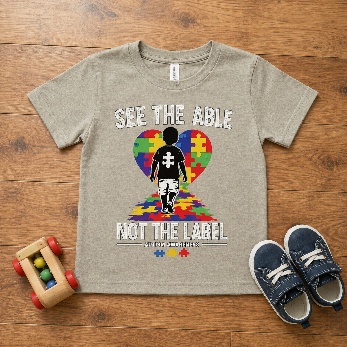 Toddler Tee — “See the Able, Not the Label” Autism Puzzle Heart