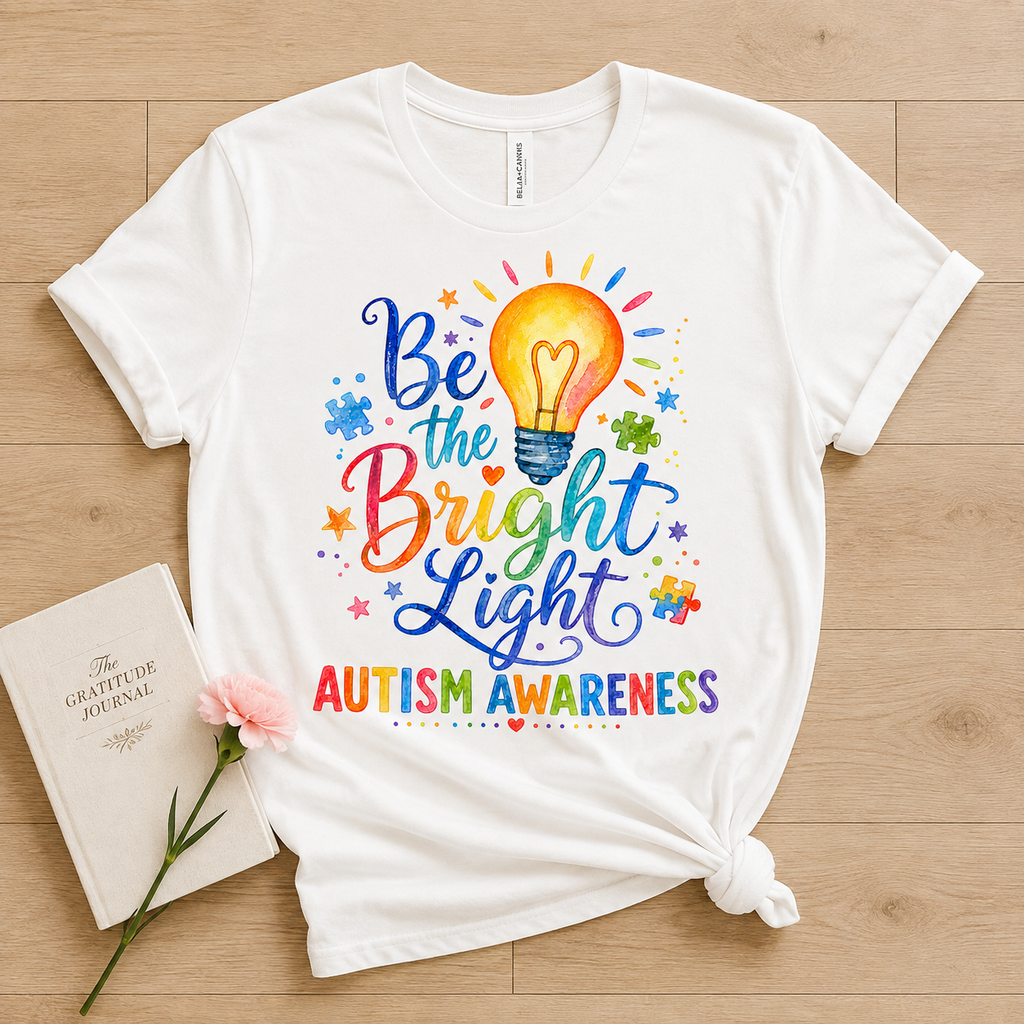 Unisex — "Be the Bright Light" Colorful Puzzle Tee