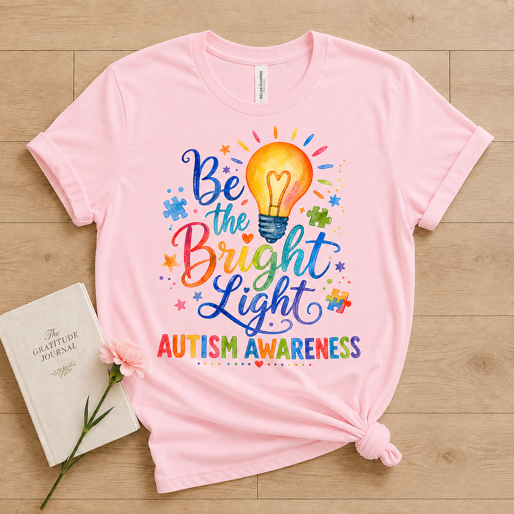Unisex — "Be the Bright Light" Colorful Puzzle Tee