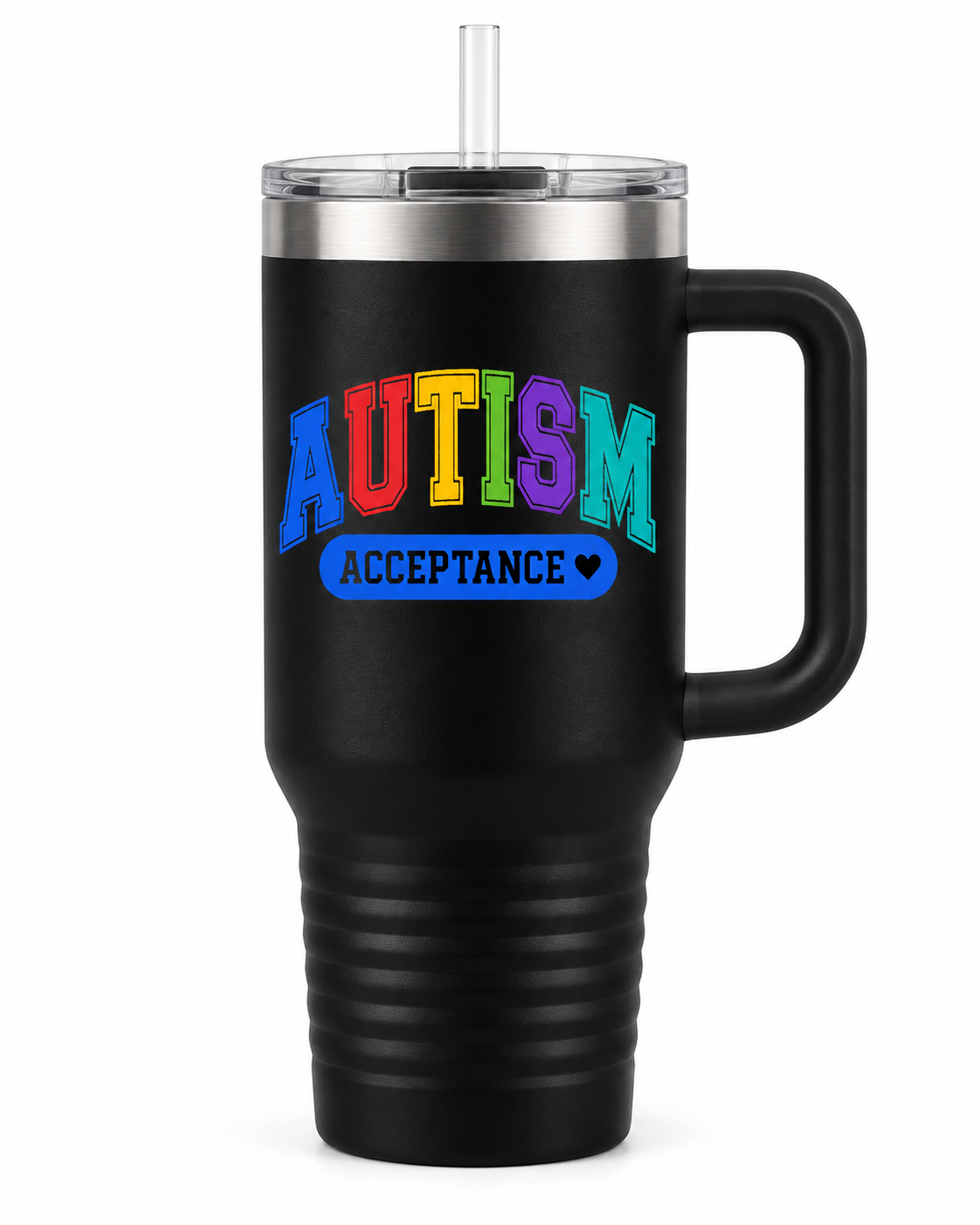 “Rainbow Autism Acceptance” — 40oz Insulated Travel Mug