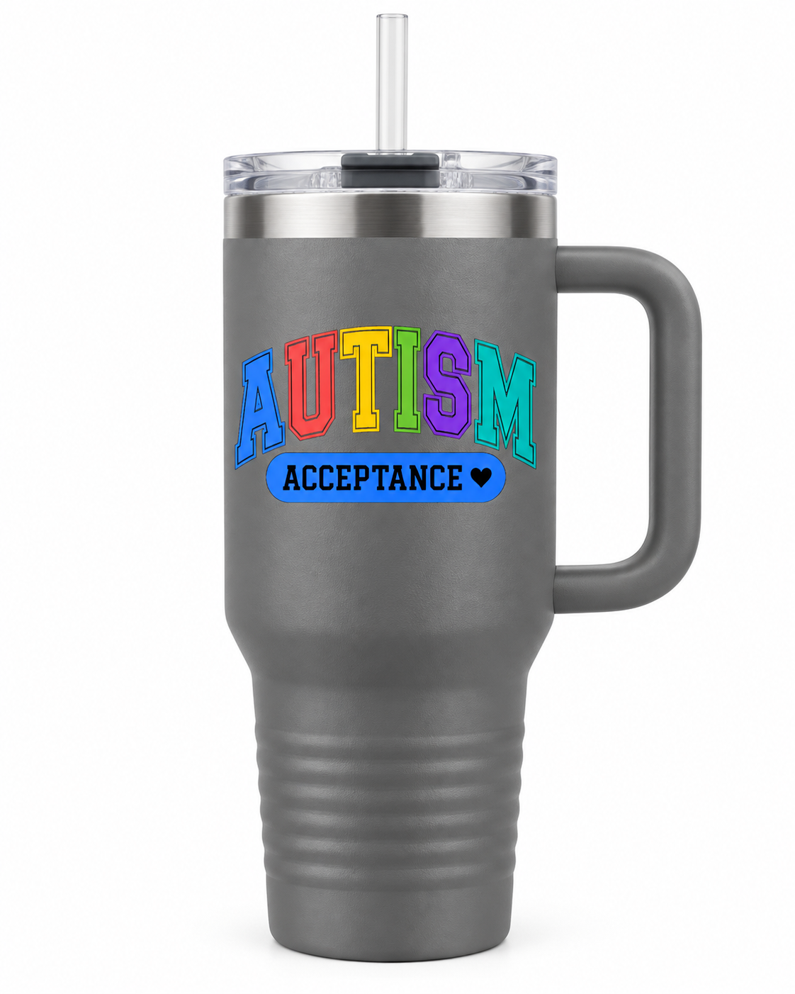 “Rainbow Autism Acceptance” — 40oz Insulated Travel Mug