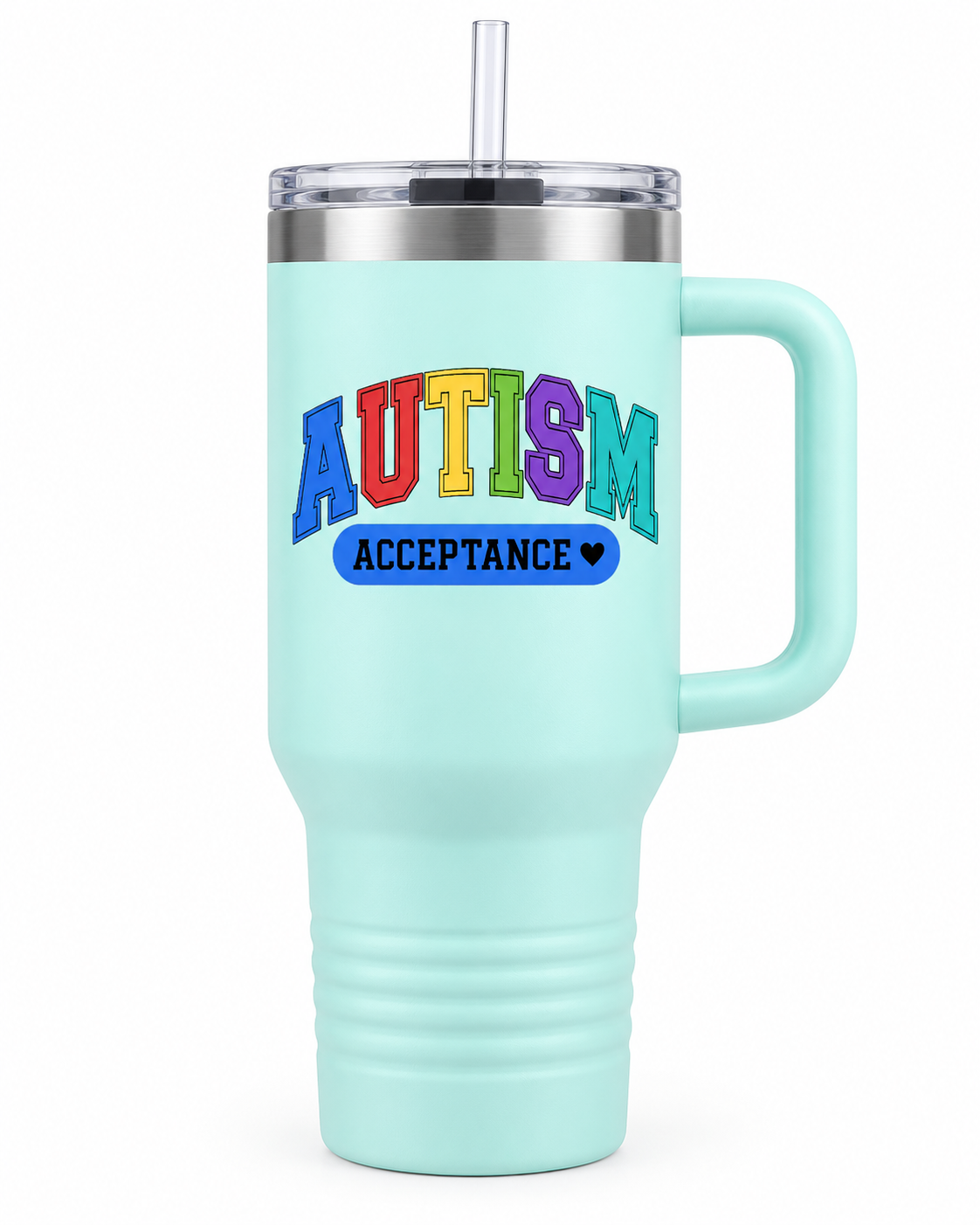 “Rainbow Autism Acceptance” — 40oz Insulated Travel Mug