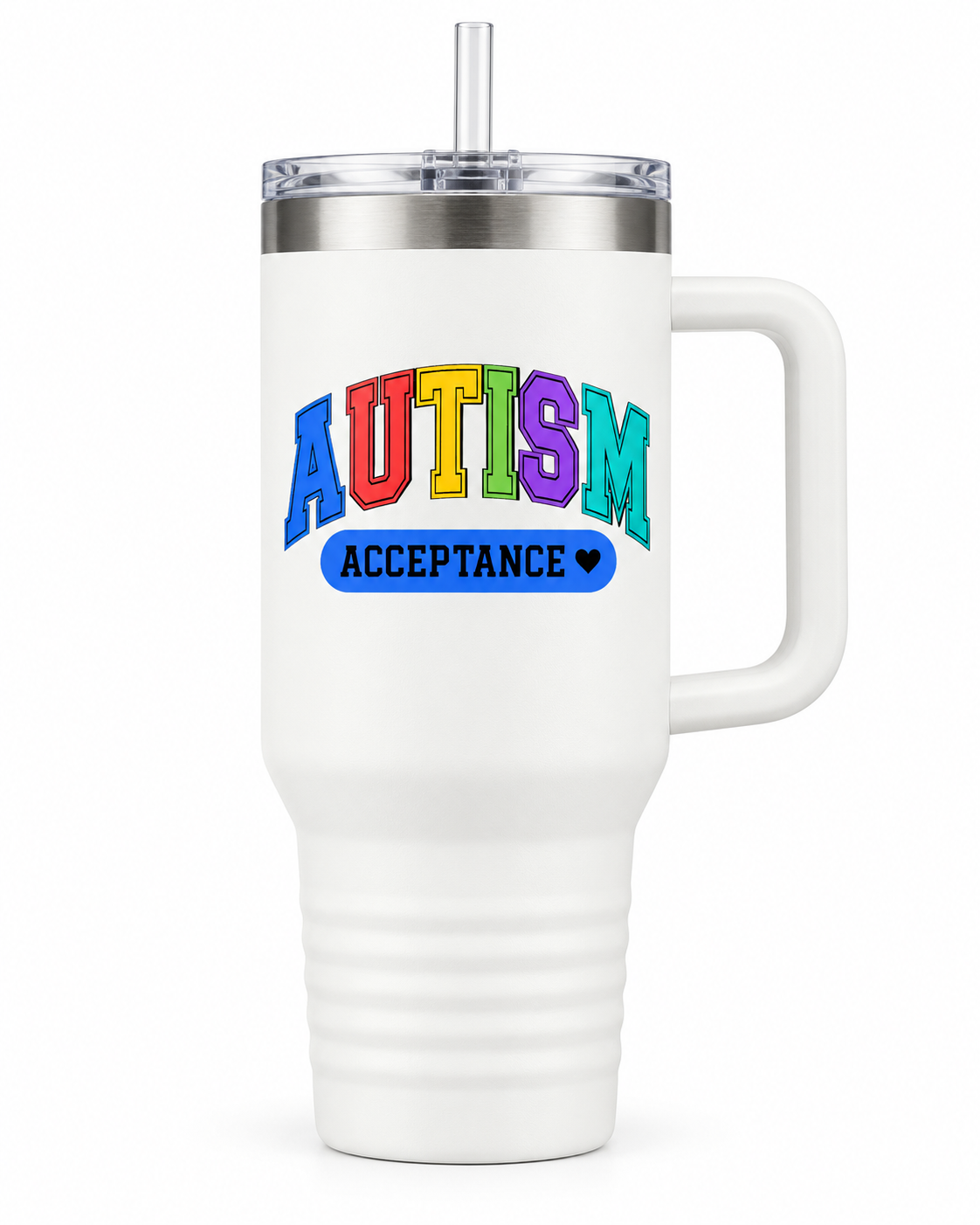 “Rainbow Autism Acceptance” — 40oz Insulated Travel Mug