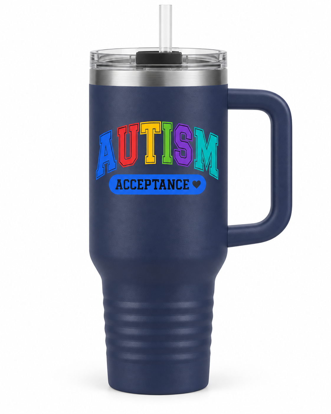 “Rainbow Autism Acceptance” — 40oz Insulated Travel Mug