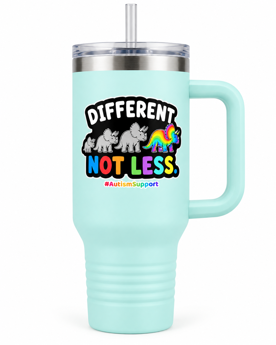 “Different Not Less” — Autism Support 40oz Insulated Travel Mug