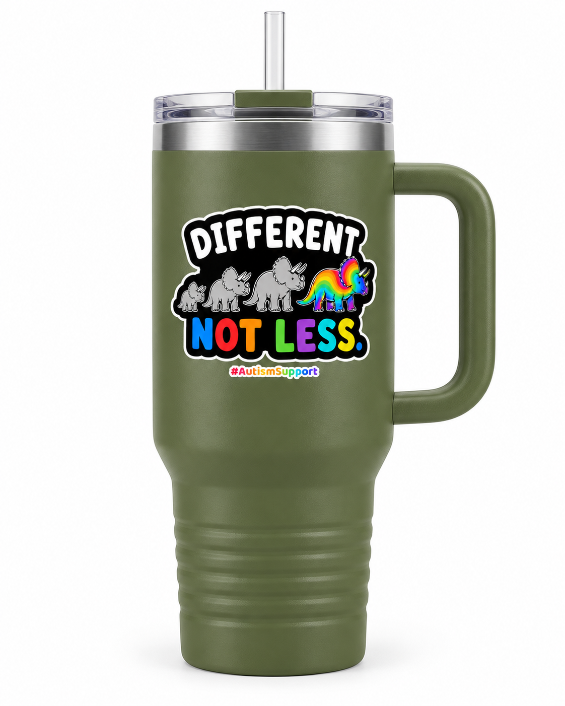 “Different Not Less” — Autism Support 40oz Insulated Travel Mug