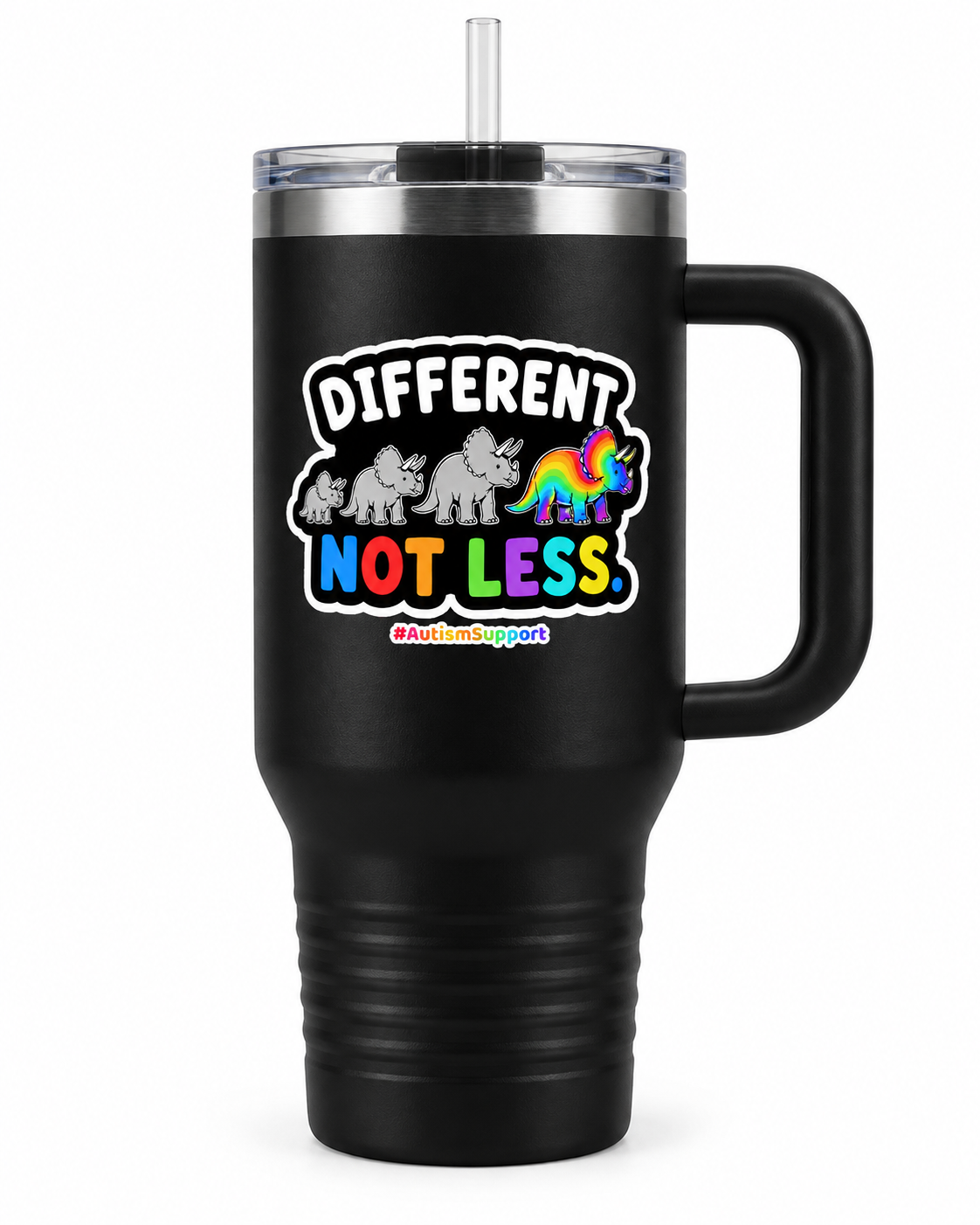 “Different Not Less” — Autism Support 40oz Insulated Travel Mug
