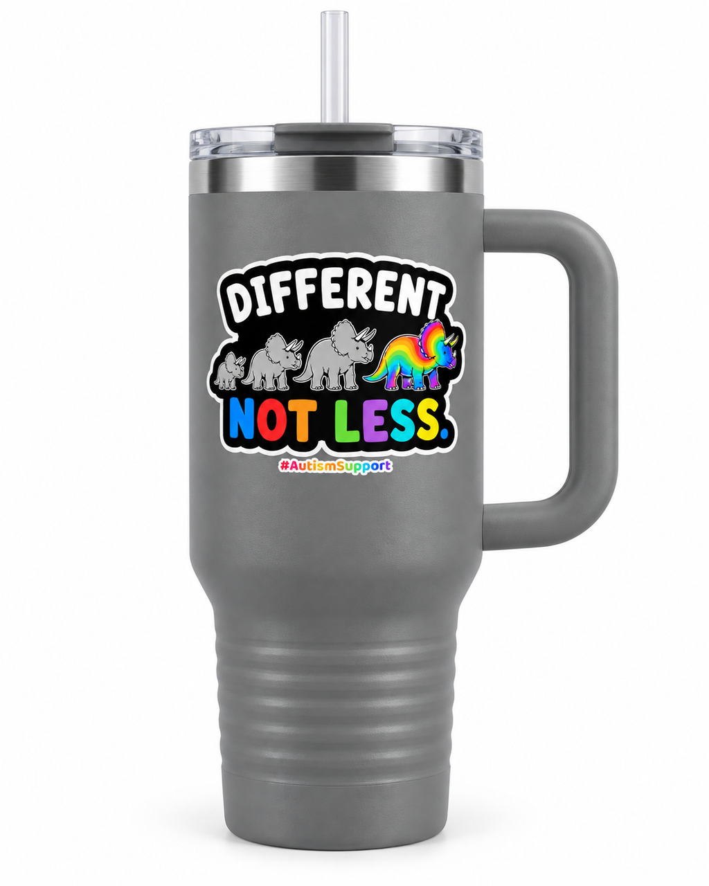 “Different Not Less” — Autism Support 40oz Insulated Travel Mug